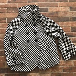 Ben SHERMAN checkered back and white Peacoat